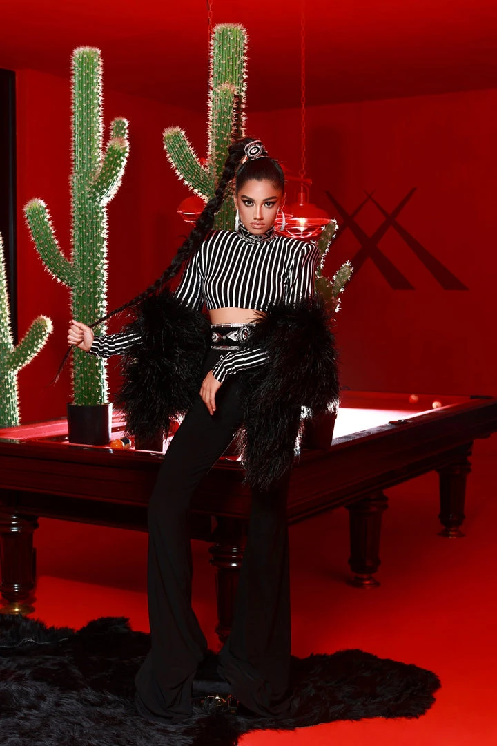 Shopalbina2022 Black And White Crop Top With High Waist Pants. 1 Shopalbina2022 Black And White Crop Top With High Waist Pants.