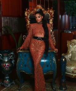 Shopalbina2022 Crop-top & Long Dress 2020's