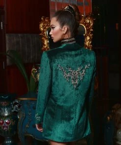 Shopalbina2022 2020's Mini Phthalo Green Dress & Jacket