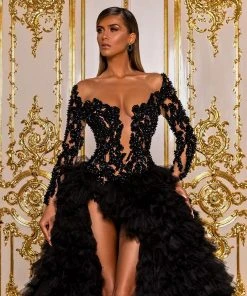 Shopalbina2022 Black Tulle Gown Haute Couture