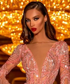 Shopalbina2022 HERMINIA Pink Fringed Dress