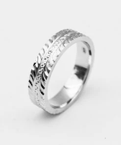 Shopalbina2022 Accessories Silver Ring With Lines And Dots