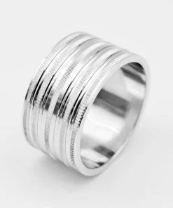 Shopalbina2022 Wide Ring With Lines Accessories