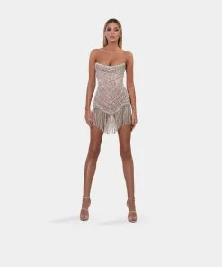 Shopalbina2022 Corset Silver Short Dress