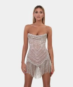 Shopalbina2022 Corset Silver Short Dress