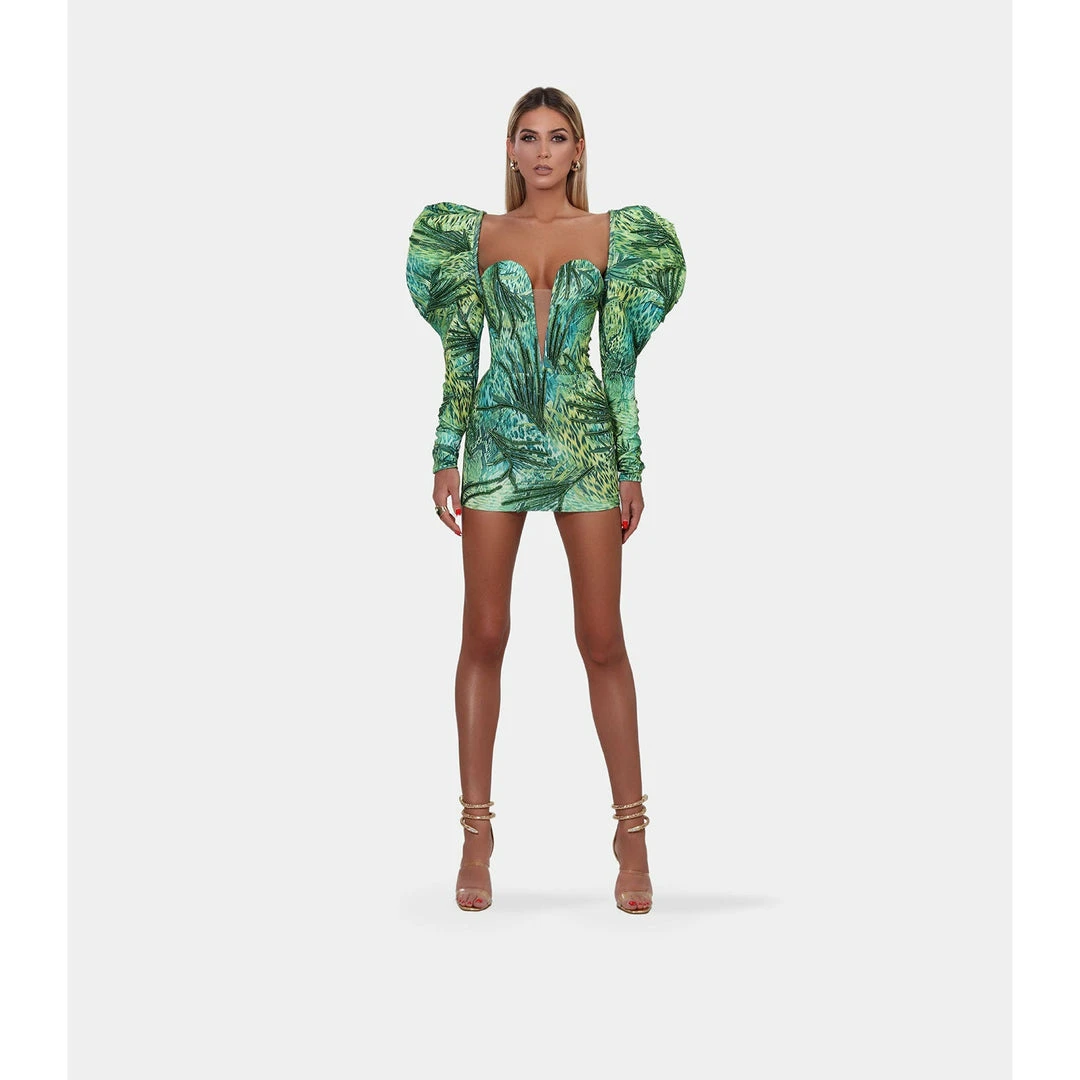 Shopalbina2022 WILD Green Printed Dress 2 Shopalbina2022 WILD Green Printed Dress