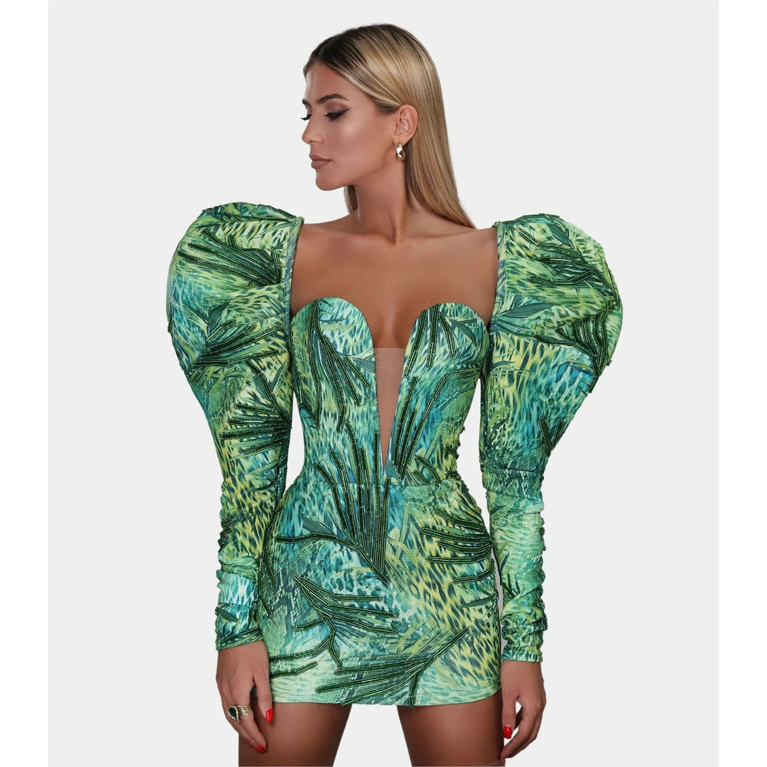 Shopalbina2022 WILD Green Printed Dress 3 Shopalbina2022 WILD Green Printed Dress