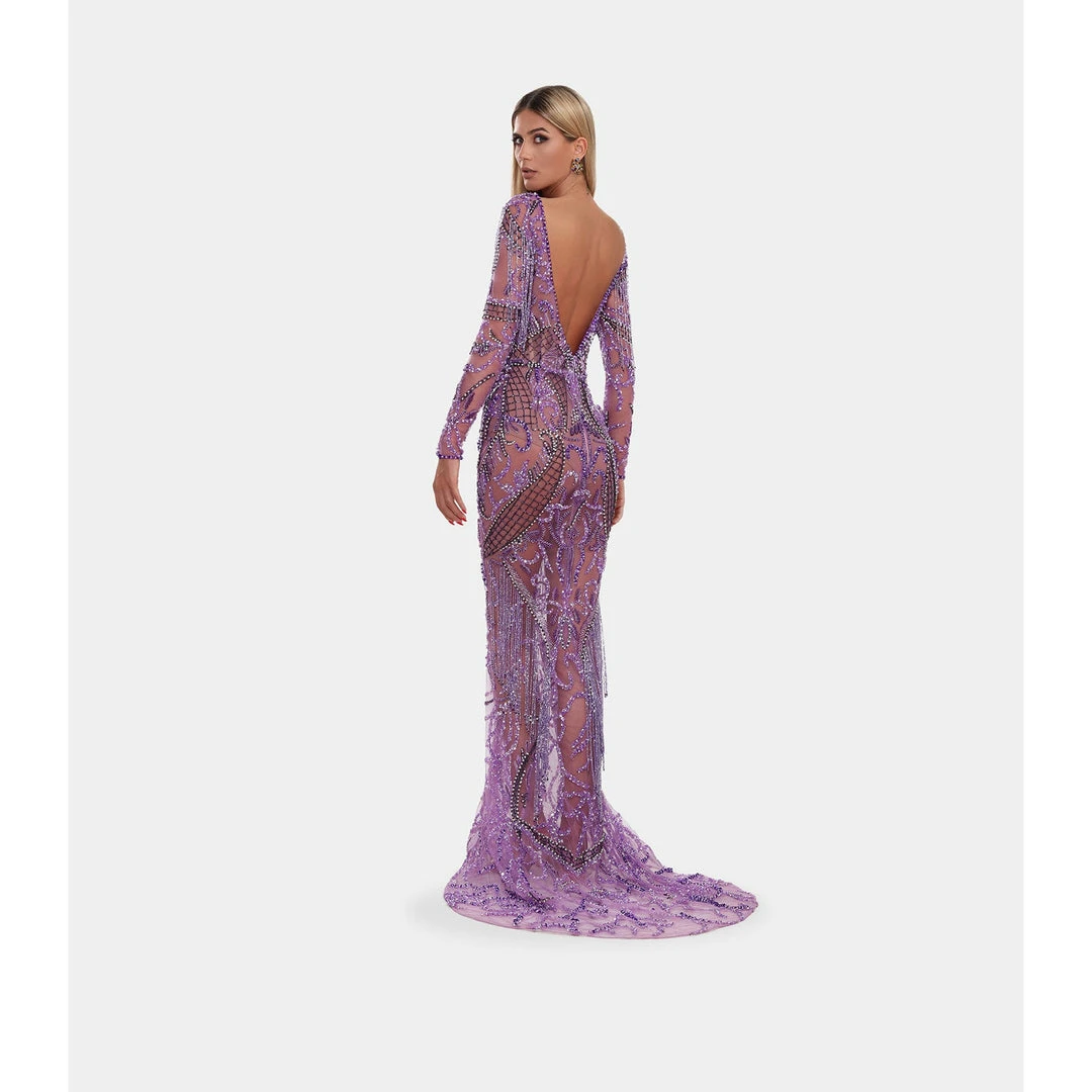 Shopalbina2022 Long Dress With Purple Embroidery And Tassels 3 Shopalbina2022 Long Dress With Purple Embroidery And Tassels