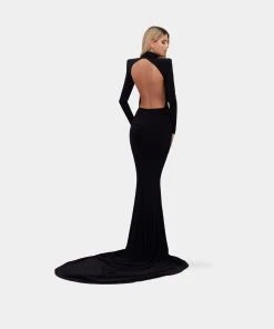 Shopalbina2022 WILD Black Evening Gown With Mermaid Sweep Train