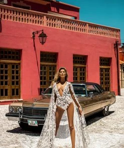 Shopalbina2022 Bridal Bodysuit With Detachable Cape Spring 2020