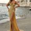 Shopalbina2022 Gold Sweetheart-Neckline Dress