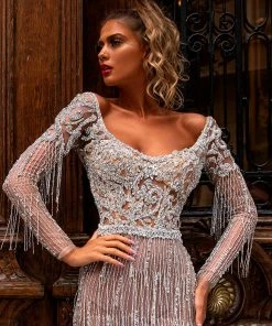 Shopalbina2022 Silver Fringe Dress