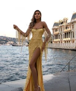 Shopalbina2022 MESMERIZING Long Golden Dress