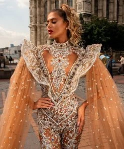 Shopalbina2022 Embroidered Tulle Jumpsuit MESMERIZING