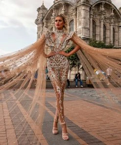 Shopalbina2022 Embroidered Tulle Jumpsuit MESMERIZING