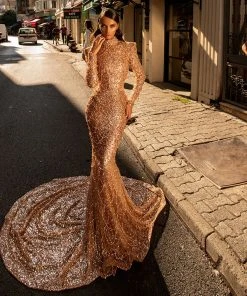 Shopalbina2022 Gold Evening Dress MESMERIZING