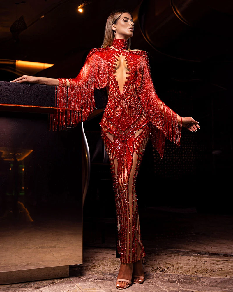 Shopalbina2022 High Neck Red Dress REINE 1 Shopalbina2022 High Neck Red Dress REINE