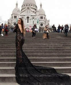 Shopalbina2022 Lace Black Dress BRIGITTE