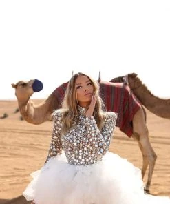 Shopalbina2022 Mirror Detailed Tulle Dress DESERTE