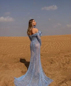 Shopalbina2022 DESERTE Long Corset Blue Dress