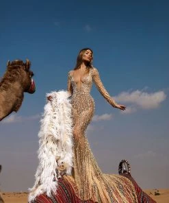 Shopalbina2022 DESERTE Long Bronze Dress