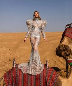 Shopalbina2022 Long Silver Dress DESERTE