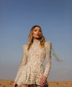 Shopalbina2022 Short Silver Dress DESERTE