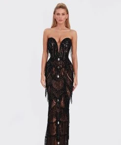 Shopalbina2022 Black Fringe Dress