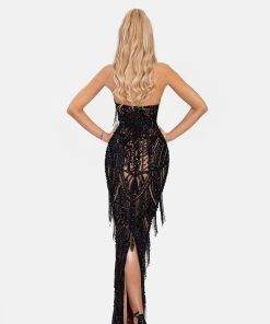 Shopalbina2022 Black Fringe Dress