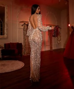 Shopalbina2022 Silver Sparkly Dress