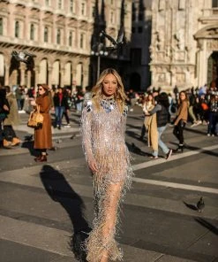 Shopalbina2022 Long Silver Dress BELLA