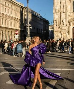 Shopalbina2022 One Shoulder Big Bow Dress