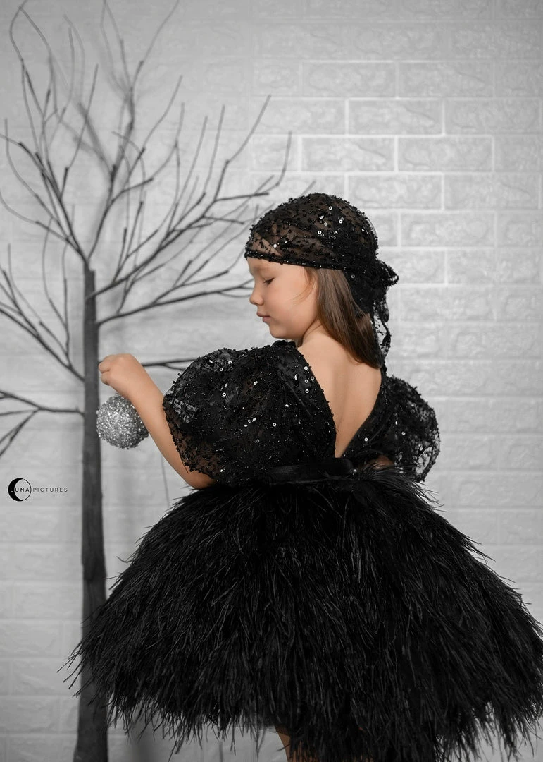 Shopalbina2022 Fluffy Feather Black Dress 1 Shopalbina2022 Fluffy Feather Black Dress