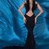 Shopalbina2022 Sleeveless Black Feathered Dress ALBINADYLA X IVY SHOWROOM