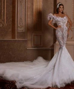 Shopalbina2022 One Shoulder Mermaid Bridal Gown