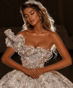 Shopalbina2022 Bridal Couture One Ruffle Shoulder Bridal Gown 10 Shopalbina2022 Bridal Couture One Ruffle Shoulder Bridal Gown